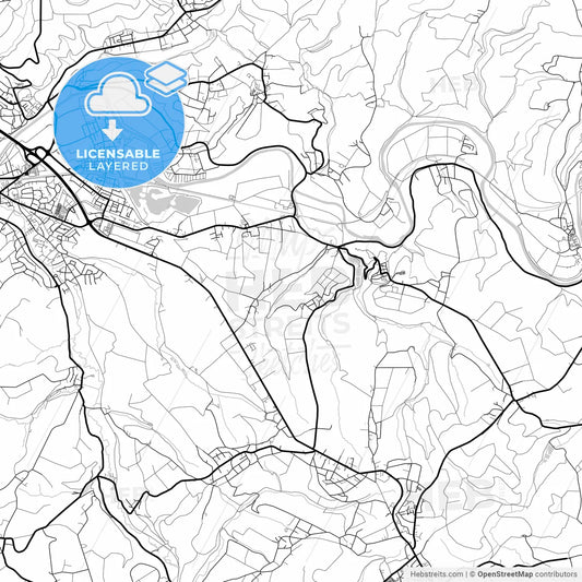 Layered PDF map of Hennef (Sieg), North Rhine-Westphalia, Germany