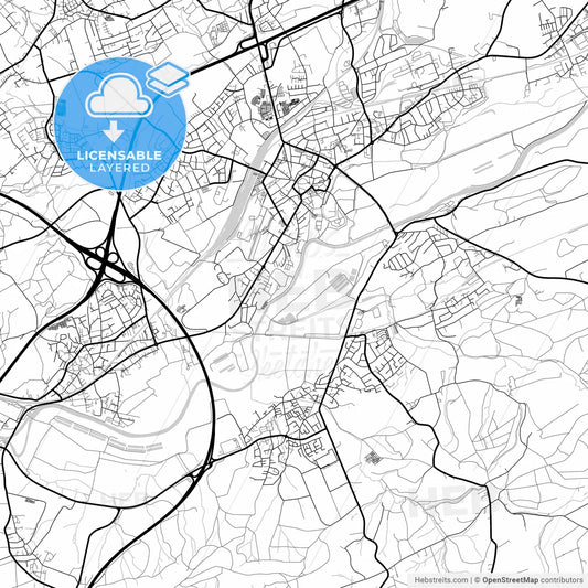 Layered PDF map of Schwerte, North Rhine-Westphalia, Germany