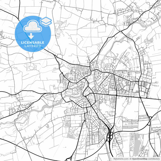 Layered PDF map of Dachau, Bavaria, Germany