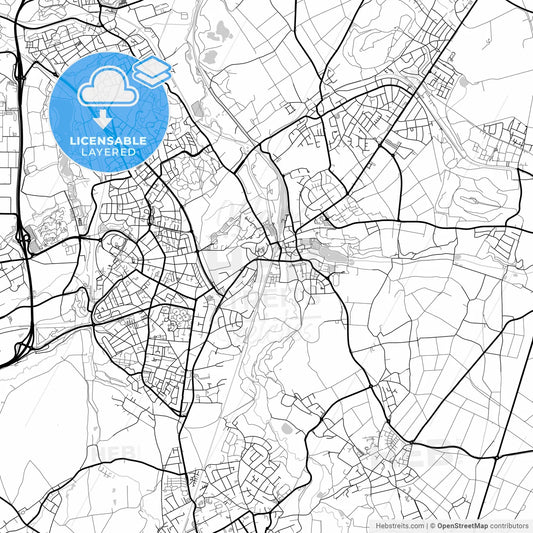 Layered PDF map of Herzogenrath, North Rhine-Westphalia, Germany