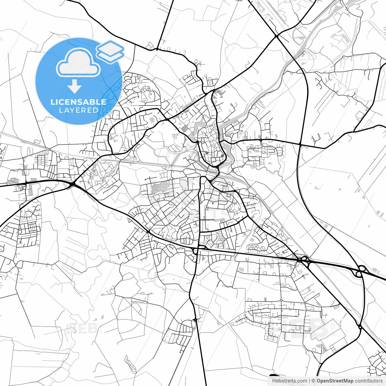 Layered PDF map of Stade, Lower Saxony, Germany