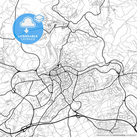 Layered PDF map of Neunkirchen, Saarland, Germany