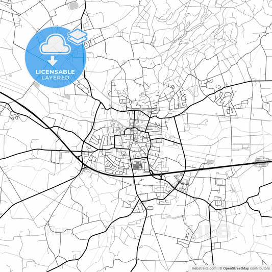 Layered PDF map of Melle, Lower Saxony, Germany