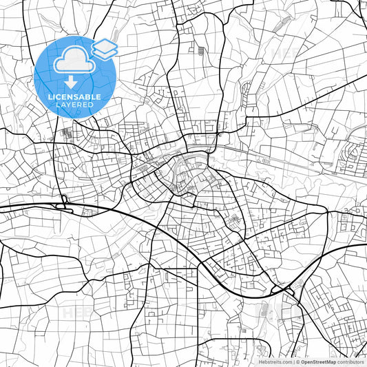Layered PDF map of Bunde, North Rhine-Westphalia, Germany