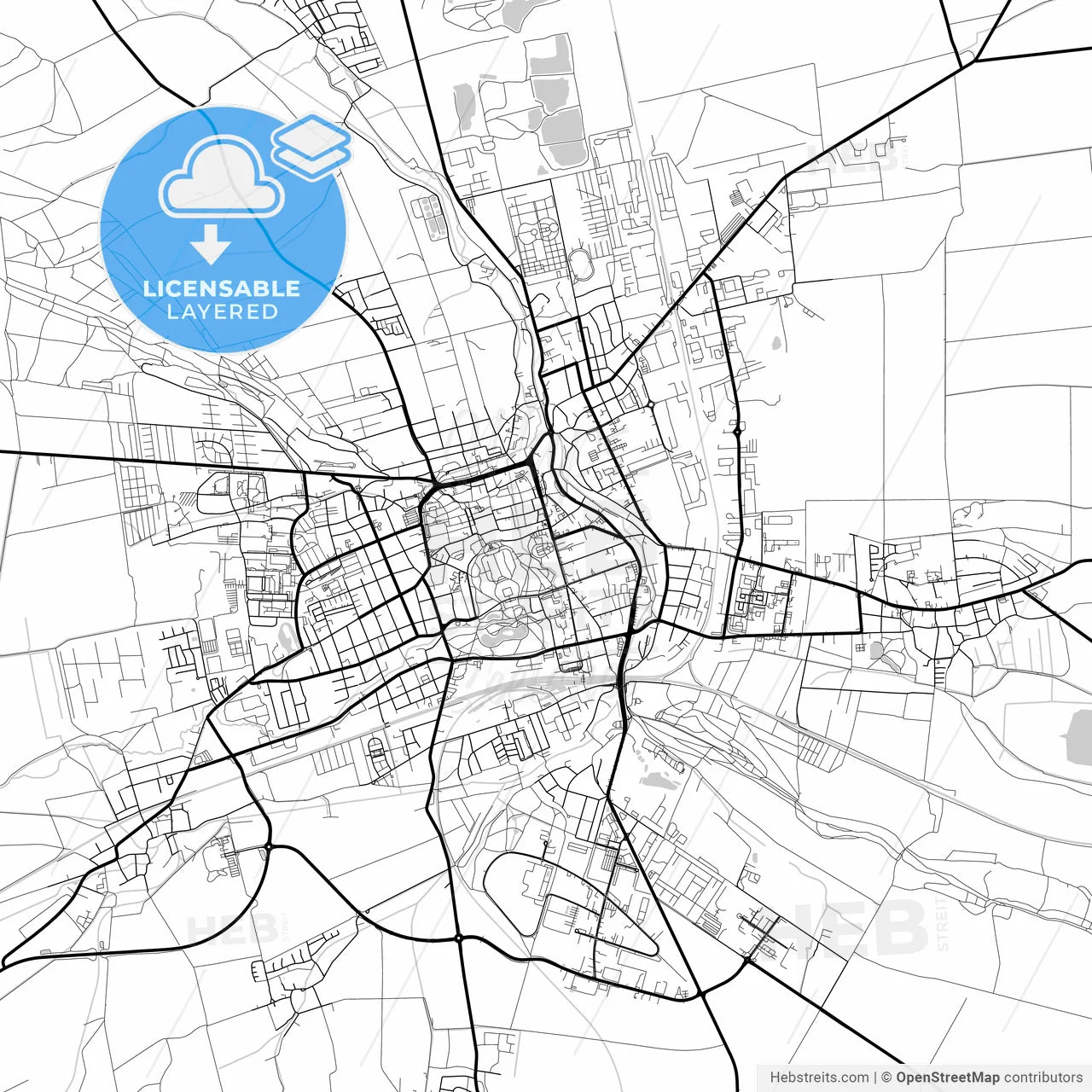Layered PDF map of Gotha, Thuringia, Germany