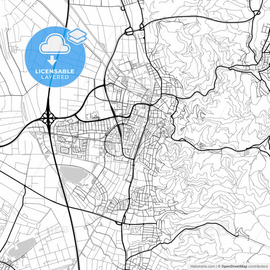 Layered PDF map of Weinheim, Baden-Wuerttemberg, Germany