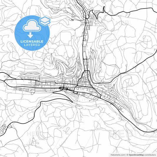 Layered PDF map of Albstadt, Baden-Wuerttemberg, Germany