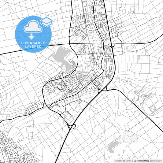 Layered PDF map of Rodgau, Hesse, Germany