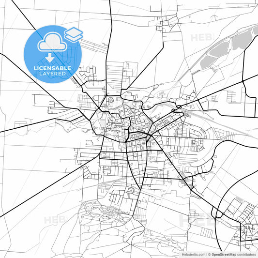 Layered PDF map of Halberstadt, Saxony-Anhalt, Germany
