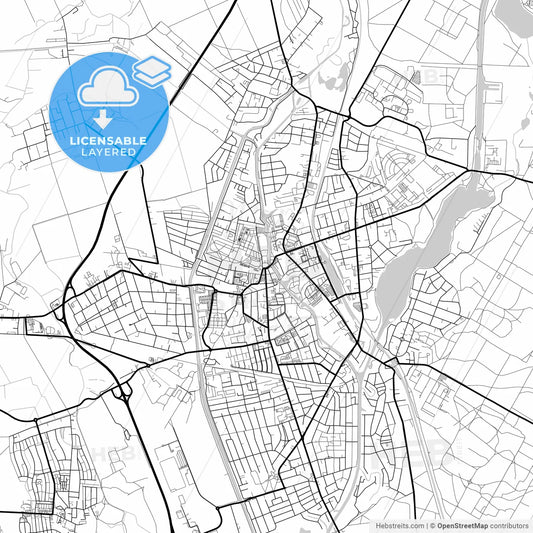 Layered PDF map of Oranienburg, Brandenburg, Germany