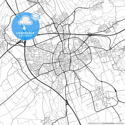 Layered PDF map of Memmingen, Bavaria, Germany