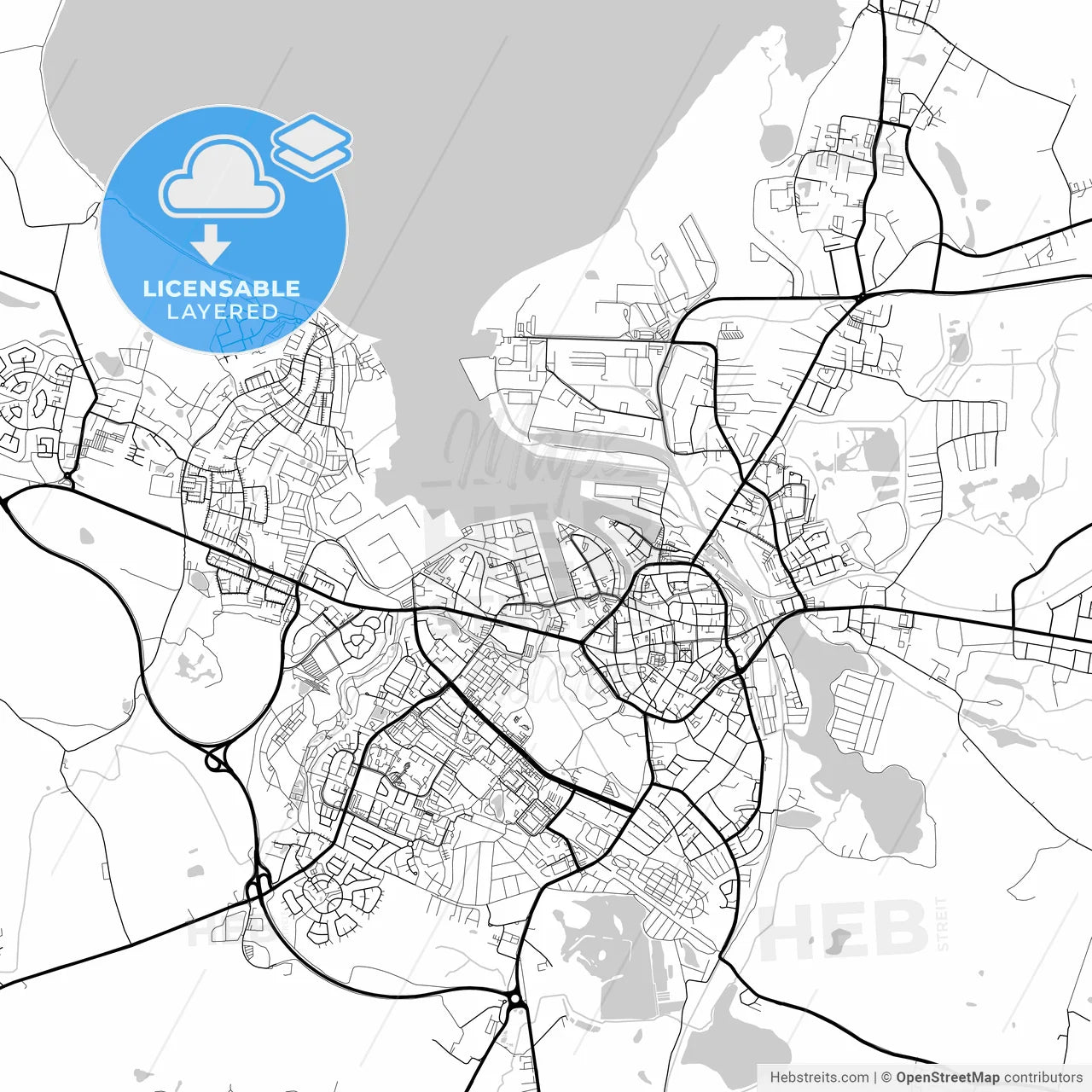Layered PDF map of Wismar, Mecklenburg-Western Pomerania, Germany