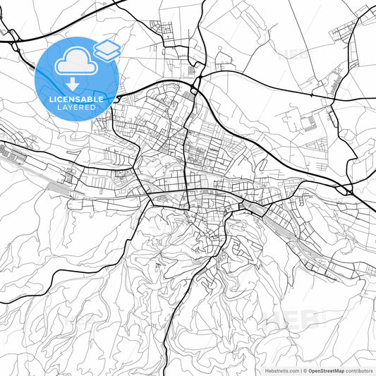 Layered PDF map of Eisenach, Thuringia, Germany