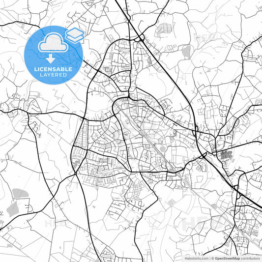 Layered PDF map of Pinneberg, Schleswig-Holstein, Germany