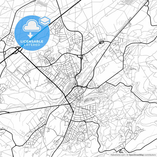 Layered PDF map of Homburg, Saarland, Germany
