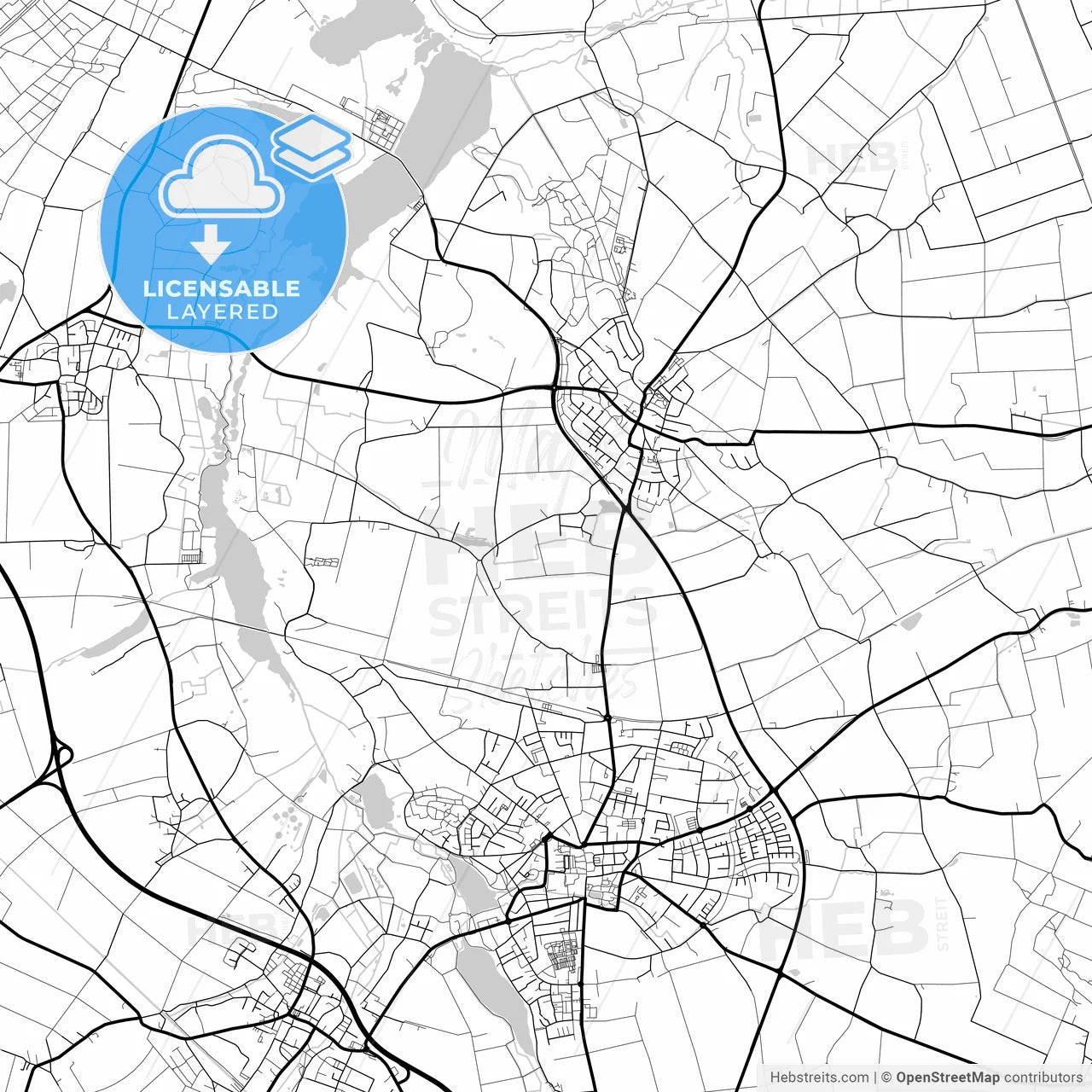 Layered PDF map of Nettetal, North Rhine-Westphalia, Germany