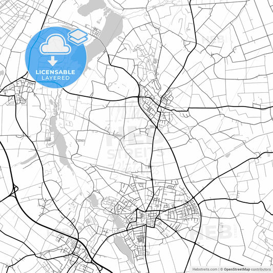 Layered PDF map of Nettetal, North Rhine-Westphalia, Germany