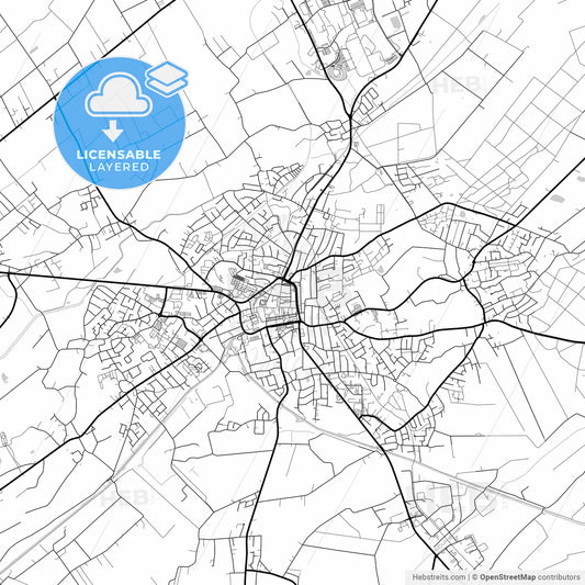 Layered PDF map of Aurich, Lower Saxony, Germany