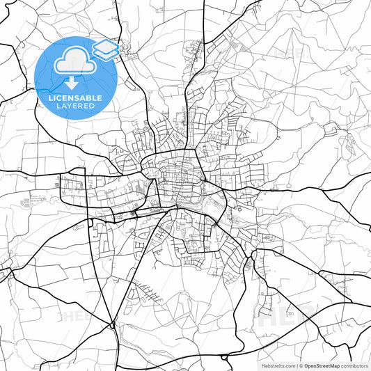 Layered PDF map of Lemgo, North Rhine-Westphalia, Germany