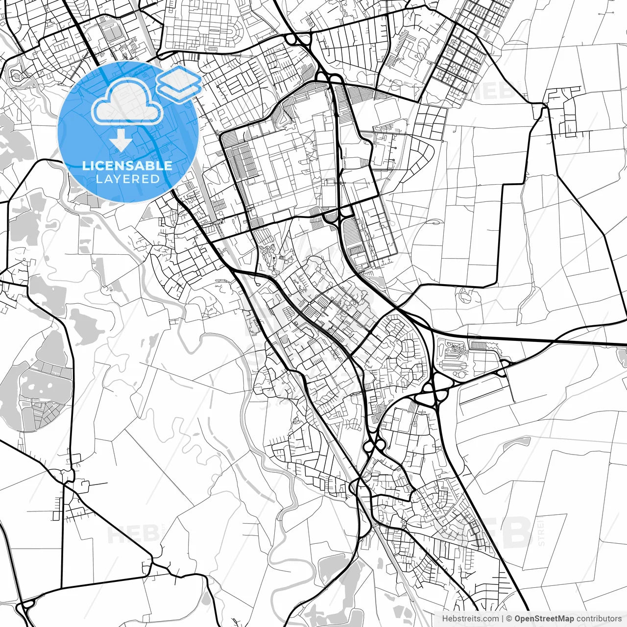 Layered PDF map of Laatzen, Lower Saxony, Germany