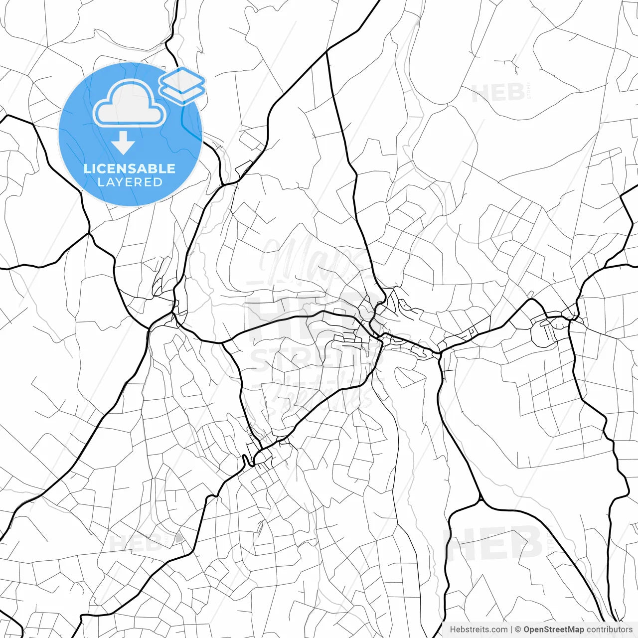 Layered PDF map of Dreieich, Hesse, Germany