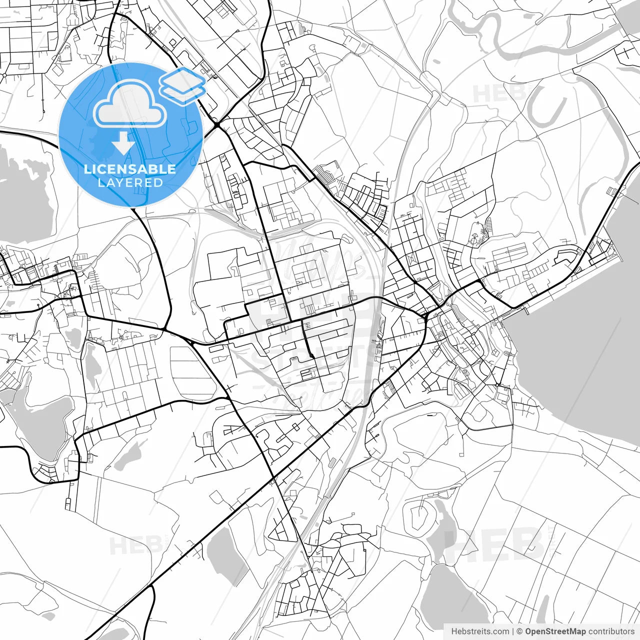 Layered PDF map of Bitterfeld-Wolfen, Saxony-Anhalt, Germany