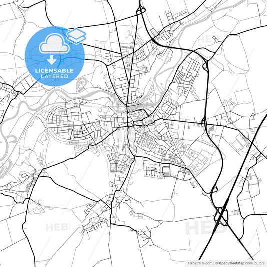Layered PDF map of Weißenfels, Saxony-Anhalt, Germany
