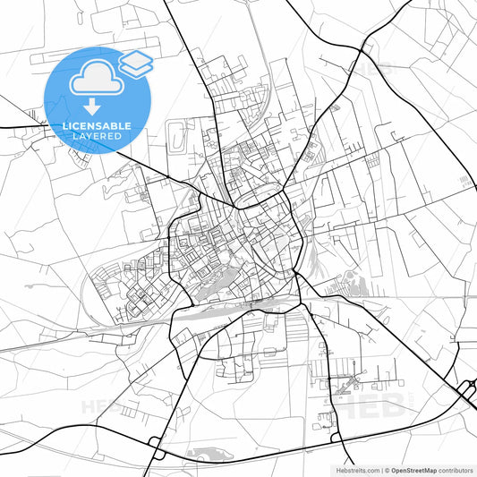 Layered PDF map of Stendal, Saxony-Anhalt, Germany