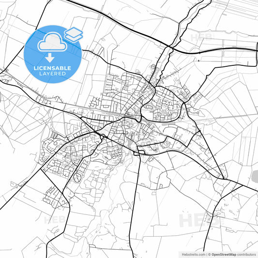 Layered PDF map of Buxtehude, Lower Saxony, Germany