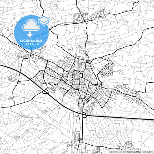Layered PDF map of Kirchheim unter Teck, Baden-Wuerttemberg, Germany