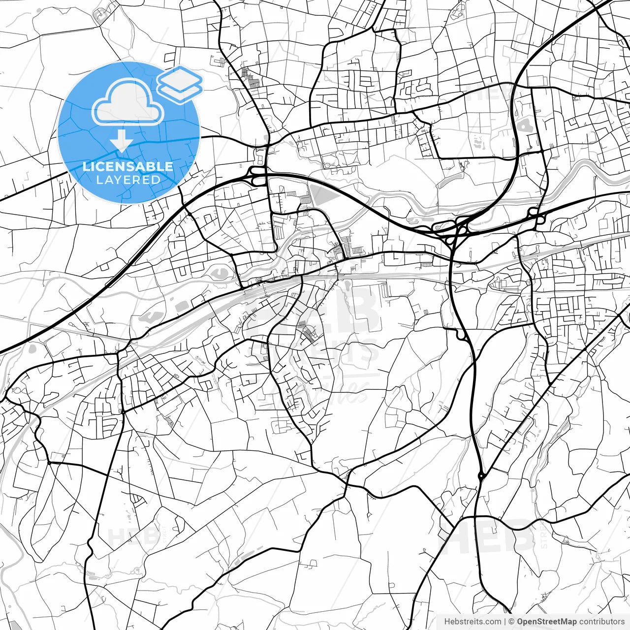 Layered PDF map of Lohne, North Rhine-Westphalia, Germany