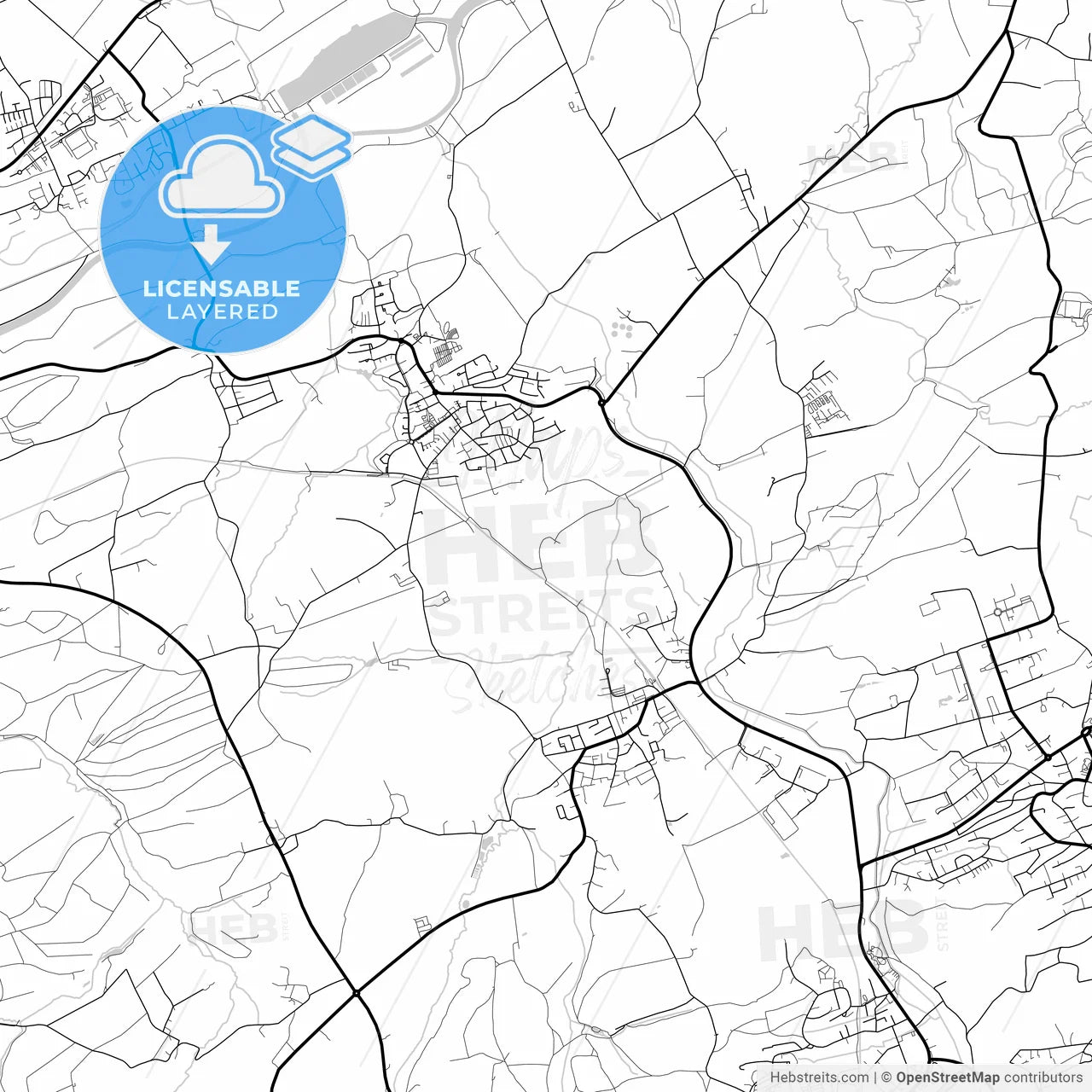 Layered PDF map of Huckelhoven, North Rhine-Westphalia, Germany