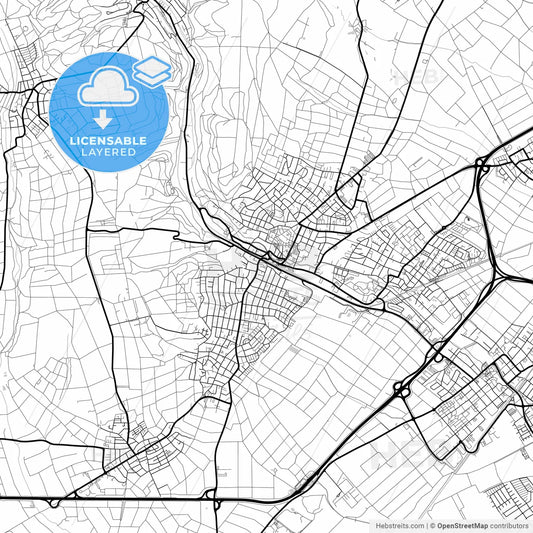Layered PDF map of Hofheim am Taunus, Hesse, Germany