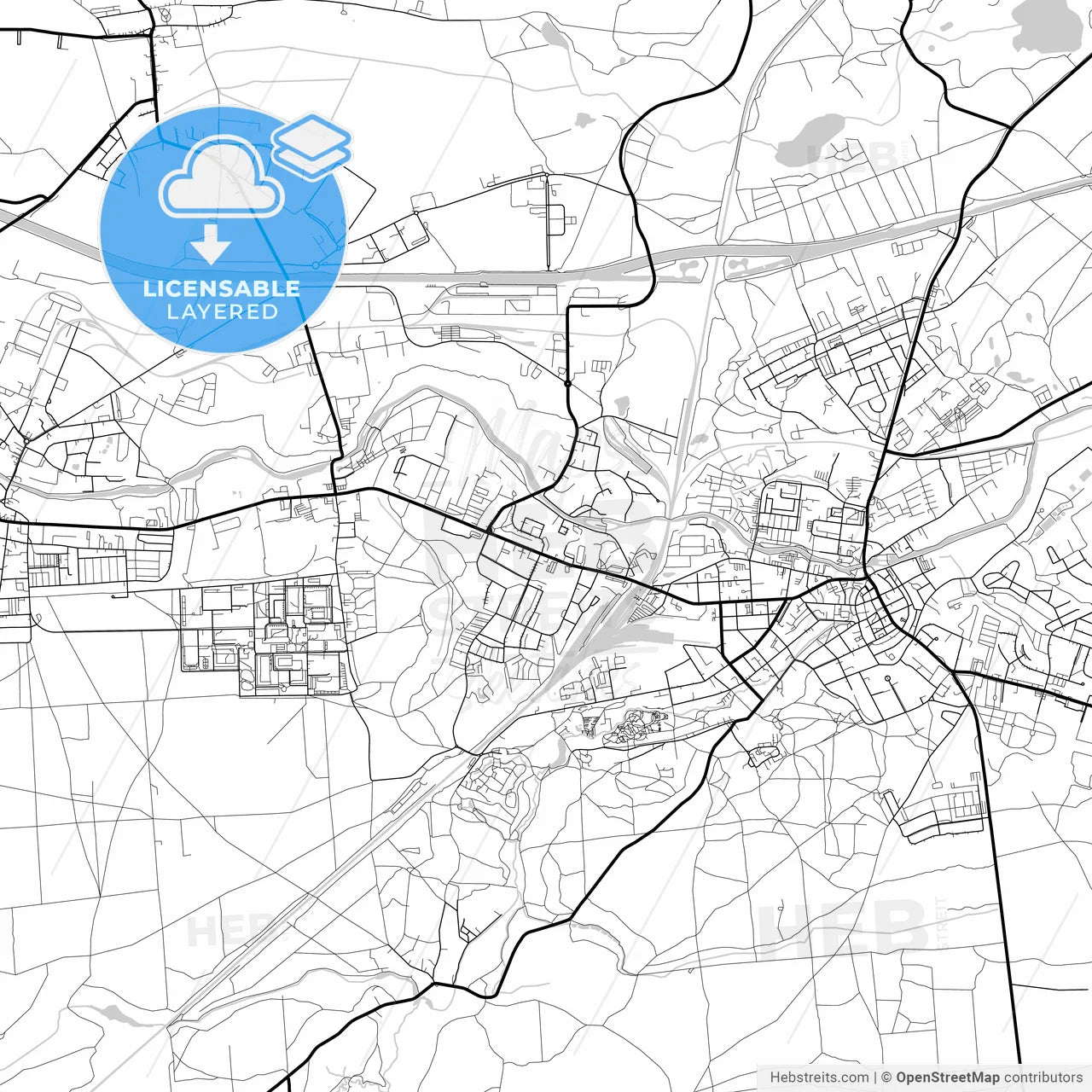 Layered PDF map of Eberswalde, Brandenburg, Germany