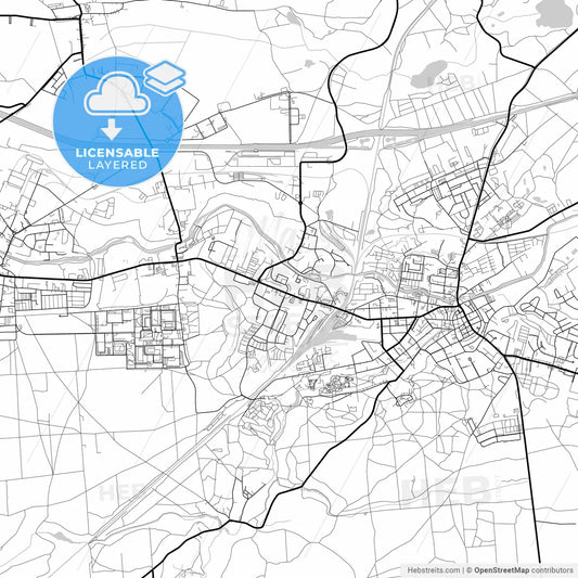 Layered PDF map of Eberswalde, Brandenburg, Germany