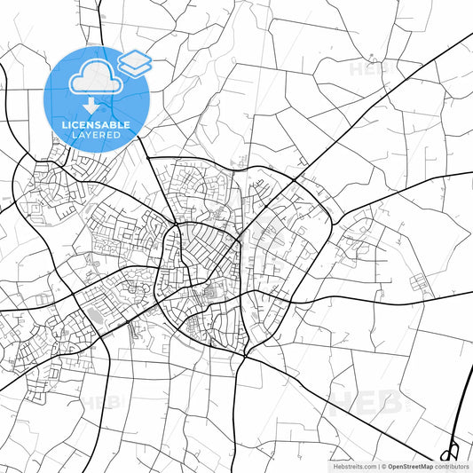 Layered PDF map of Ahaus, North Rhine-Westphalia, Germany