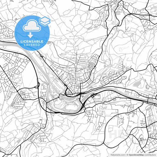 Layered PDF map of Volklingen, Saarland, Germany