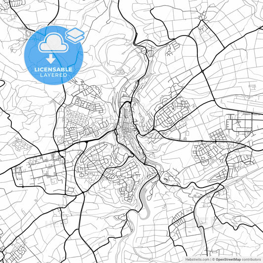 Layered PDF map of Schwabisch Hall, Baden-Wuerttemberg, Germany