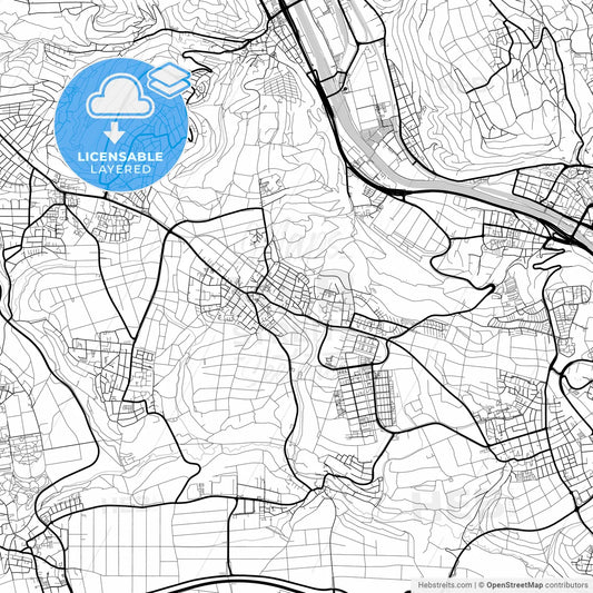 Layered PDF map of Ostfildern, Baden-Wuerttemberg, Germany
