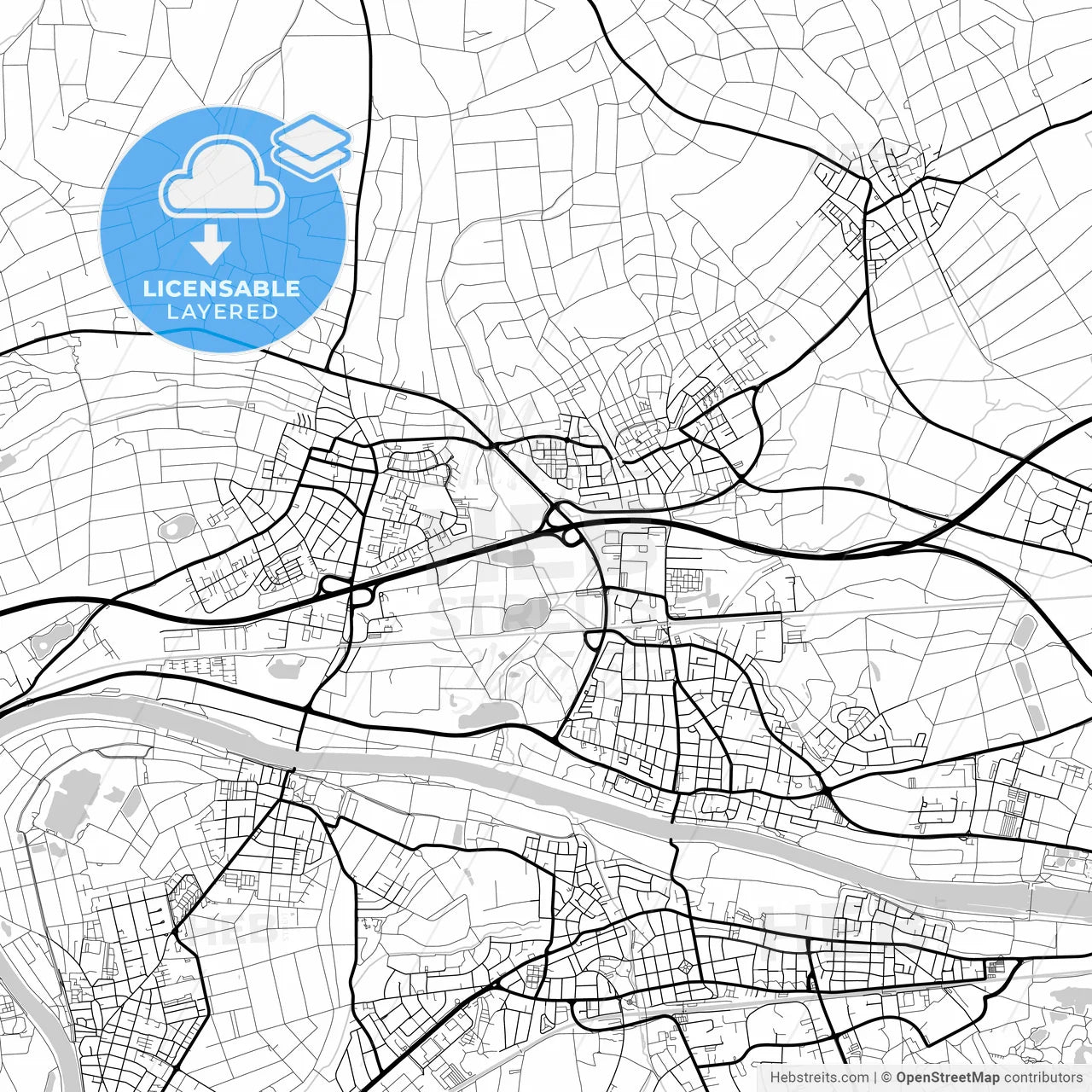 Layered PDF map of Maintal, Hesse, Germany