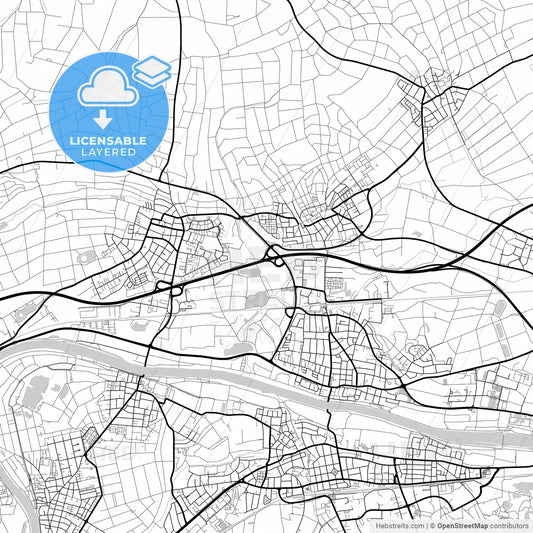 Layered PDF map of Maintal, Hesse, Germany