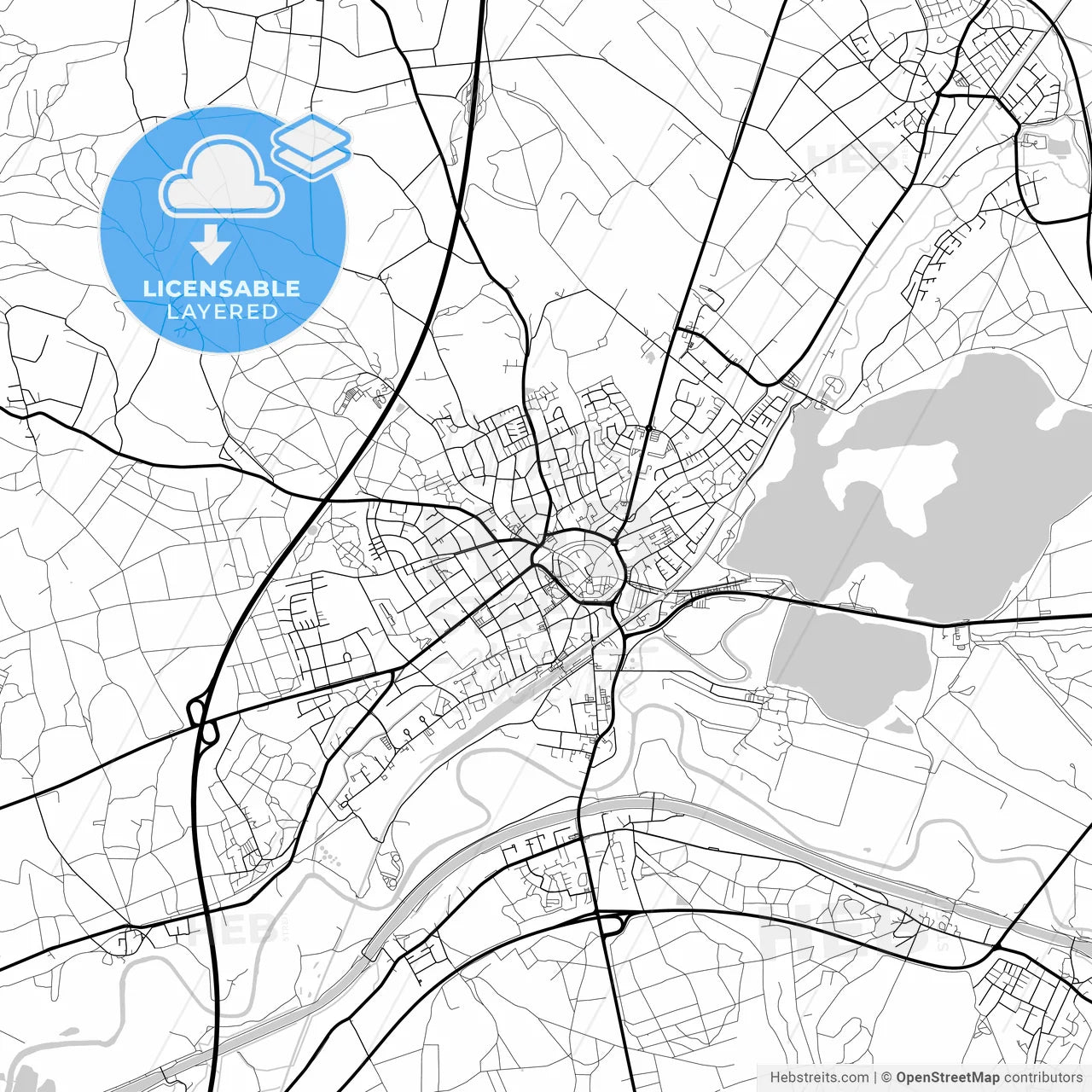 Layered PDF map of Haltern am See, North Rhine-Westphalia, Germany