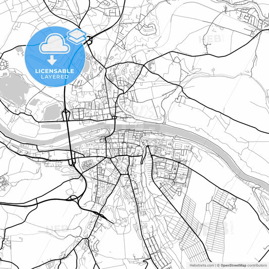 Layered PDF map of Pirna, Saxony, Germany