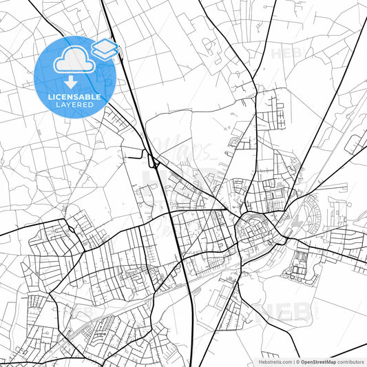 Layered PDF map of Bernau bei Berlin, Brandenburg, Germany