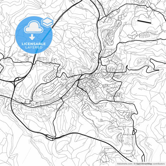 Layered PDF map of Suhl, Thuringia, Germany