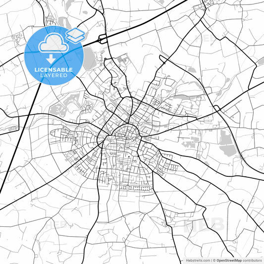 Layered PDF map of Beckum, North Rhine-Westphalia, Germany