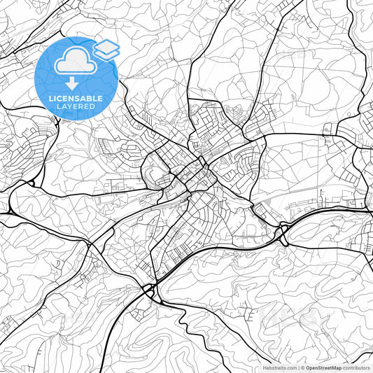 Layered PDF map of Sankt Ingbert, Saarland, Germany