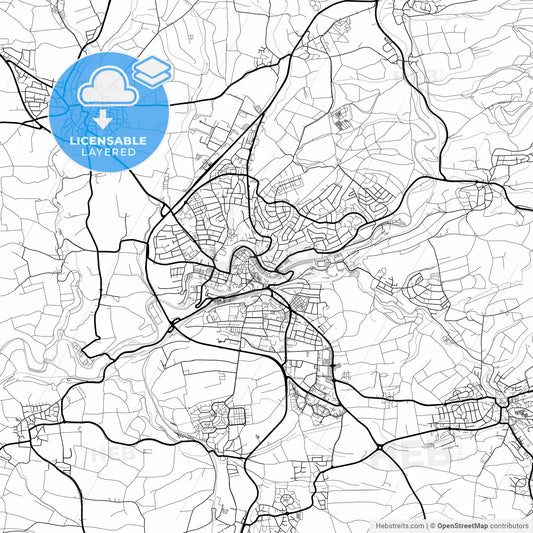 Layered PDF map of Backnang, Baden-Wuerttemberg, Germany