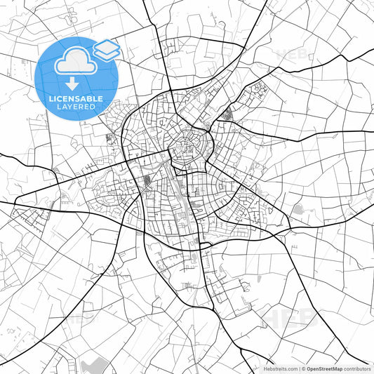 Layered PDF map of Coesfeld, North Rhine-Westphalia, Germany