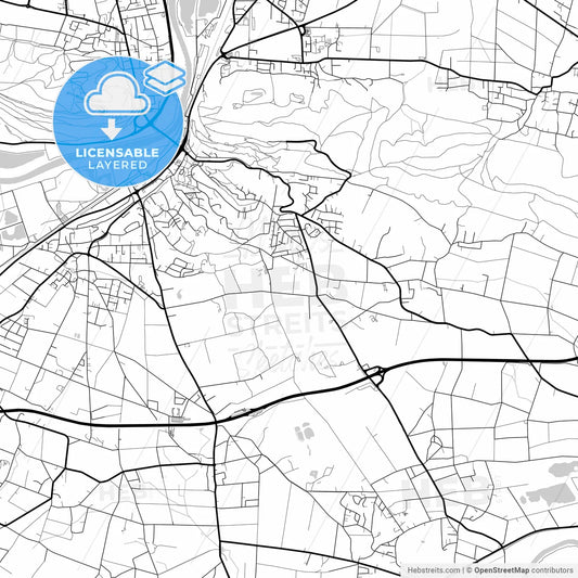 Layered PDF map of Porta Westfalica, North Rhine-Westphalia, Germany